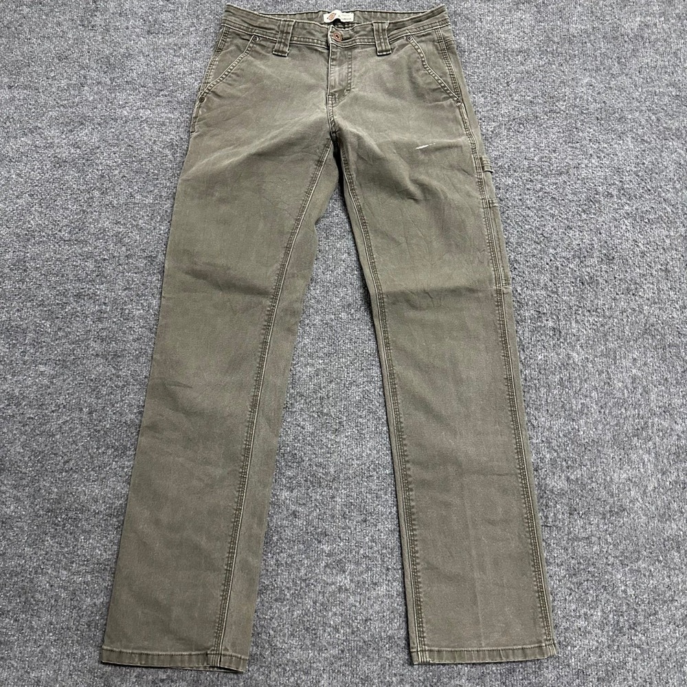Dickies Carpenter Pants Womens Size 2R Olive Green Straight Leg Utility Workwear